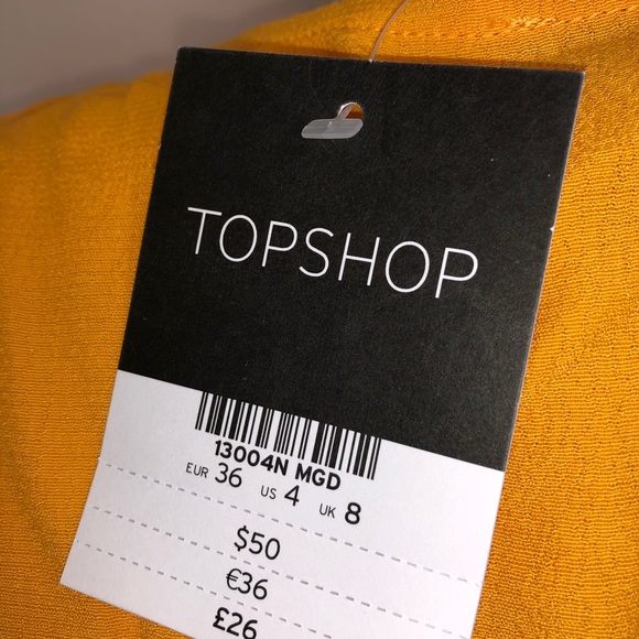 Topshop mustard Bryony front button blouse - Picture 4 of 4